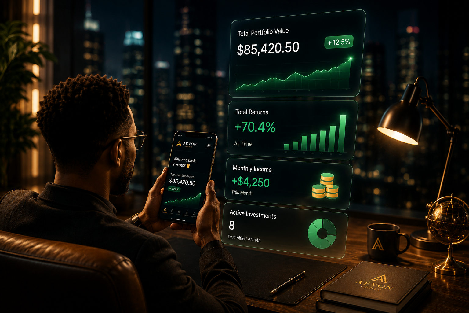 AEVON investor portfolio dashboard